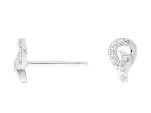 Elegant CZ Teardrop Stud Earrings in Sterling Silver.