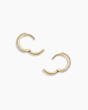 14K Diamond Paseo Huggies
