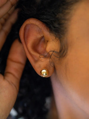 18K Gold Coated Ball Earrings