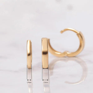 Elegant 14K & 18K Solid Gold Huggie Hoop Earrings - Perfect Everyday Gift for Mom.