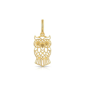 Stunning 14K Yellow Gold Owl Pendant Necklace - A Timeless Charm.