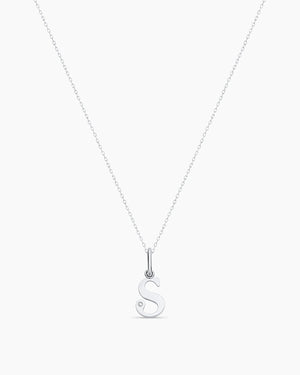 Diamond Vintage Alphabet Charm Necklace