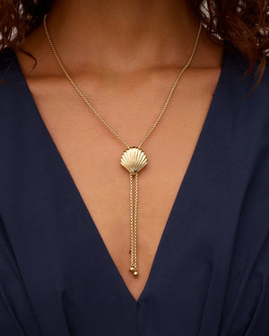 Scallop Bolo Necklace NikNenz™ Premium Gold & Diamonds