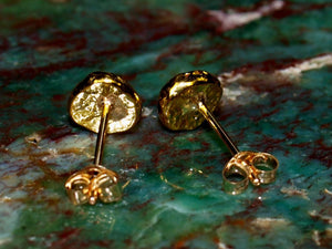 Sleek 24K Gold 5mm Minimalist Parallel Line Stud Earrings - Timeless Solid Gold Design.