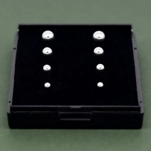 Genuine 925 Sterling Silver 3, 4, 5 & 6Mm Polished Studs/Earrings in Gift Box Gift for Her, Silver Earrings, Silver Ball Studs