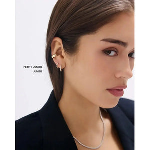 Glamorous Jumbo Diamond Huggie Earrings.
