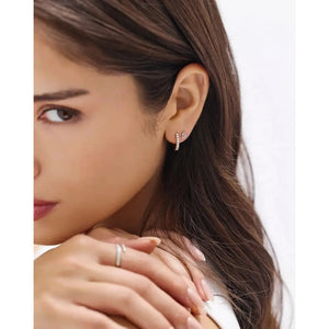 Glamorous Jumbo Diamond Huggie Earrings.