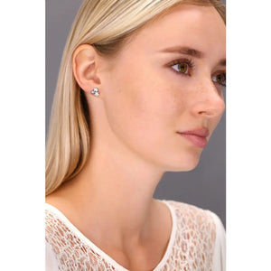 Glamorous Sterling Silver CZ Star Stud Earrings – Triple Star Design.