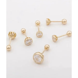 Gold Screw Earrings, 14K Solid Gold Earrings, Real Gold Earrings, Spring and Summer Dainty Earrings, Elegant Earrings, Gift for Her