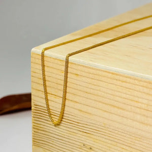 Handmade 24K Solid Gold Chain Necklace, 999 Pure Gold Jewelry,Simple Design