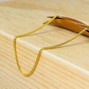 Handmade 24K Solid Gold Chain Necklace, 999 Pure Gold Jewelry,Simple Design