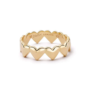 Heart Crown Band Ring 18Ct Gold Plate
