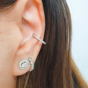 Ear Cuff Earring Cubic Zirconia Diamond Cuff in Gold Rose or Silver