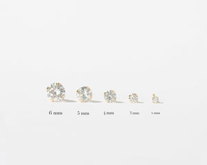Dainty 14K Solid Gold Tiny Round CZ Diamond Screw Back Stud Earrings.