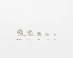 Dainty 14K Solid Gold Tiny Round CZ Diamond Screw Back Stud Earrings.