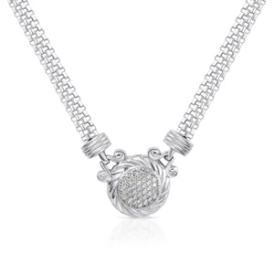 Exquisite 925 Sterling Silver Italian Handmade Round Necklace with Secure Lobster Clasp.