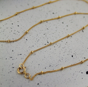 Dainty 14K Gold Satellite Choker Necklace - Perfect Layering Chain for Women.