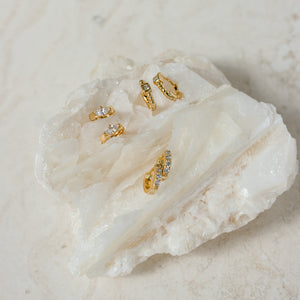 Dainty Huggie Earrings by Caitlyn Minimalist • Marquise Diamond Hoops • Diamond Earrings • Minimalist Earrings • ER120