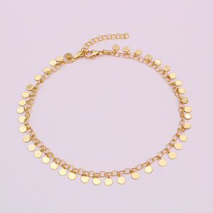 18Ct Gold Vermeil Multi Disc Anklet
