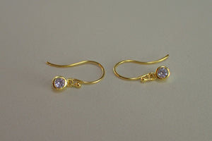 Bezel Set Drop Earrings, Diamond Dangle Earrings, Crystal Drop Earrings, Minimalist Earrings