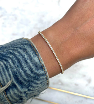 Tennis Bracelet, Gold Tennis Bracelet, Cubic Zirconia Tennis Bracelet, Dainty Bracelet, Diamond Bracelet, Gift for Her, Minimalist Bracelet