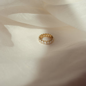 Diamond Eternity Ring by Caitlyn Minimalist • Oval Cut Diamond Ring • Gold Eternity Band • Engagement Ring • Wedding Band • RR027