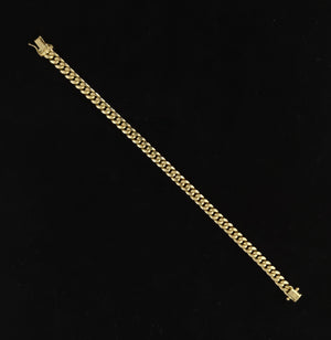 14K Yellow Gold 5.8Mm Miami Cuban Chain Bracelet Box Clasp Lock Real 14K Yellow Gold, Men and Women,14K Gold Bracelet, 14K Gold Miami Cuban