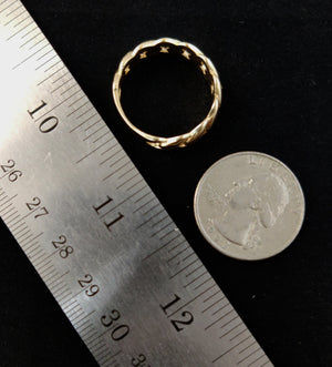10K Real Yellow Gold Miami Cuban Chain Ring, 5.5Mm 7.5Mm 9.5Mm, Solid 10K Gold Ring for Men and Women, 10K Solid Gold Miami Cuban Ring