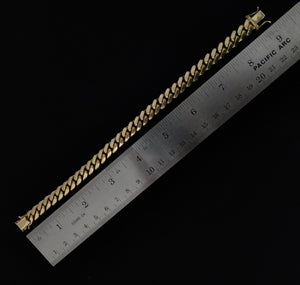 14K SOLID Gold Miami Cuban Chain Bracelet, Box Clasp Lock, Heavy Real 14K 3Mm-10Mm Yellow Gold,14K Bracelet, 14K Gold Miami Cuban Bracelet