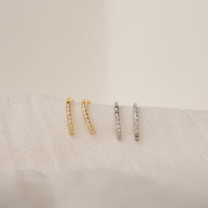 Pave Diamond Threader Earrings by Caitlyn Minimalist • Arc Wire Earrings • Minimalist Earrings • Perfect for Your Earring Set • ER156