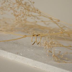 Pave Diamond Threader Earrings by Caitlyn Minimalist • Arc Wire Earrings • Minimalist Earrings • Perfect for Your Earring Set • ER156