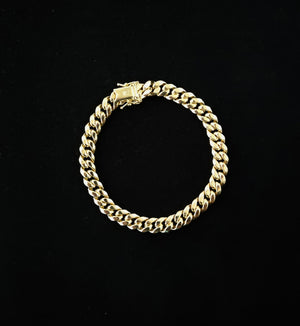 10K Real Gold Miami Cuban Chain Bracelet , 10K Yellow Gold 3-11.5 Mm Men and Women,10K Gold Chain,10K Real Gold Miami Cuban Bracelet
