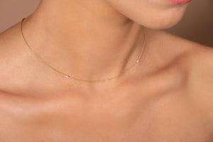 Dainty 14K Gold Diamond Solitaire Necklace – Minimalist Fine Jewelry for Women.