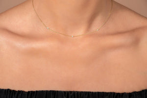 Dainty 14K Gold Diamond Solitaire Necklace – Minimalist Fine Jewelry for Women.