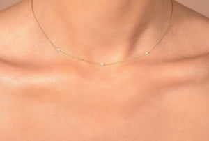 Dainty 14K Gold Diamond Solitaire Necklace – Minimalist Fine Jewelry for Women.