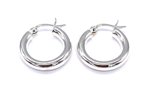Sterling Silver Hoop Earrings 4Mm Thick Chunky 16 18 20 25 30 35Mm Diameter