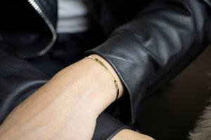 Elegant 18K Solid Gold Beaded Bracelet - Adjustable Minimalist Chain Jewelry.