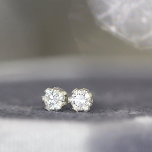 Stunning 2mm White Diamond Stud Earrings in Yellow Gold - Perfect Fine Jewelry Gift for Any Occasion.