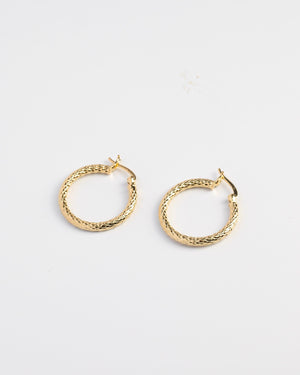 Elevate Your Style with Textured Chunky Gold Hoop Earrings - Perfect Gift in 14K Gold or Sterling Silver.