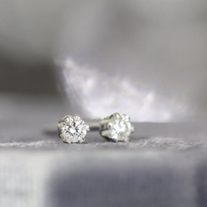 Stunning 2mm White Diamond Stud Earrings in Yellow Gold - Perfect Fine Jewelry Gift for Any Occasion.