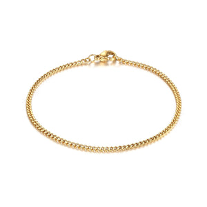Dainty 18K Gold Thin Link Bracelet - Minimalist Women's Jewelry in Gold and Silver.