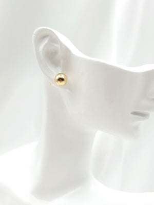 14K Solid Gold Ball Stud Earrings: Minimalist Dainty Jewelry