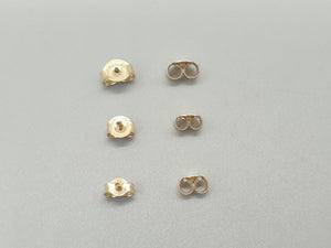 Elegant 9K Solid Yellow Gold Earring Backs - 375 Stamped Butterfly Scrolls Jewelry Findings Pair.