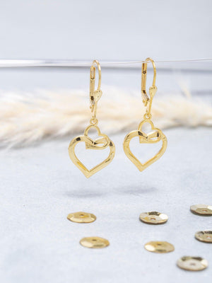 Elegant Heart Hoop Earrings in 14K Solid Gold or 925 Sterling Silver – Perfect Romantic Gift for Valentine’s Day, Birthdays & Everyday Glamour.