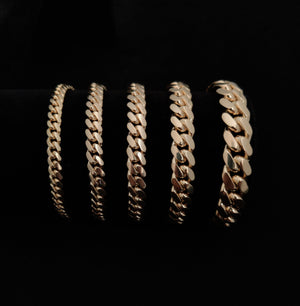 14K SOLID Gold Miami Cuban Chain Bracelet, Box Clasp Lock, Heavy Real 14K 3Mm-10Mm Yellow Gold,14K Bracelet, 14K Gold Miami Cuban Bracelet
