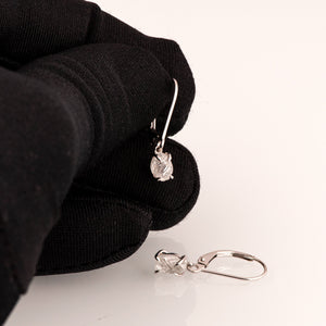 Raw Diamond Earrings, Rough Diamond Drop Earrings, Raw Diamond Dangling Earrings