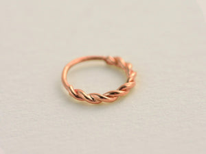14K Solid Gold Snug Fit Helix Hoop - Elegant Tragus Cartilage Piercing Ring.