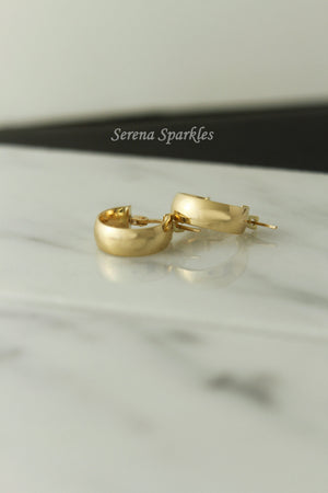 14K Solid Gold Thick Hoops, Real Gold Hoop Earrings, Everyday Minimalist Hoop Earrings, Gold Thick Hoops, Chunky Gold Hoops, 10Mm Gold Hoops