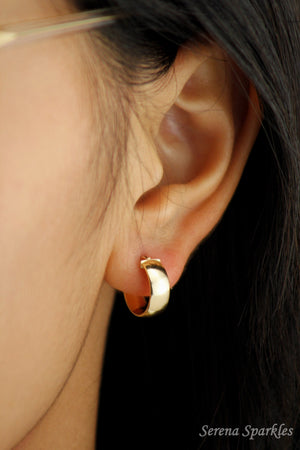 14K Solid Gold Thick Hoops, Real Gold Hoop Earrings, Everyday Minimalist Hoop Earrings, Gold Thick Hoops, Chunky Gold Hoops, 10Mm Gold Hoops