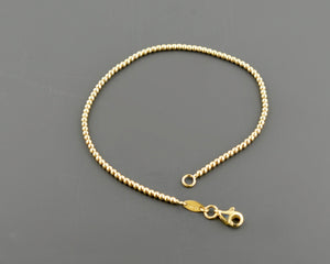Elegant 14K Yellow Gold 2.0mm Bead Bracelet – 7.5 Inch with Secure Lobster Clasp.